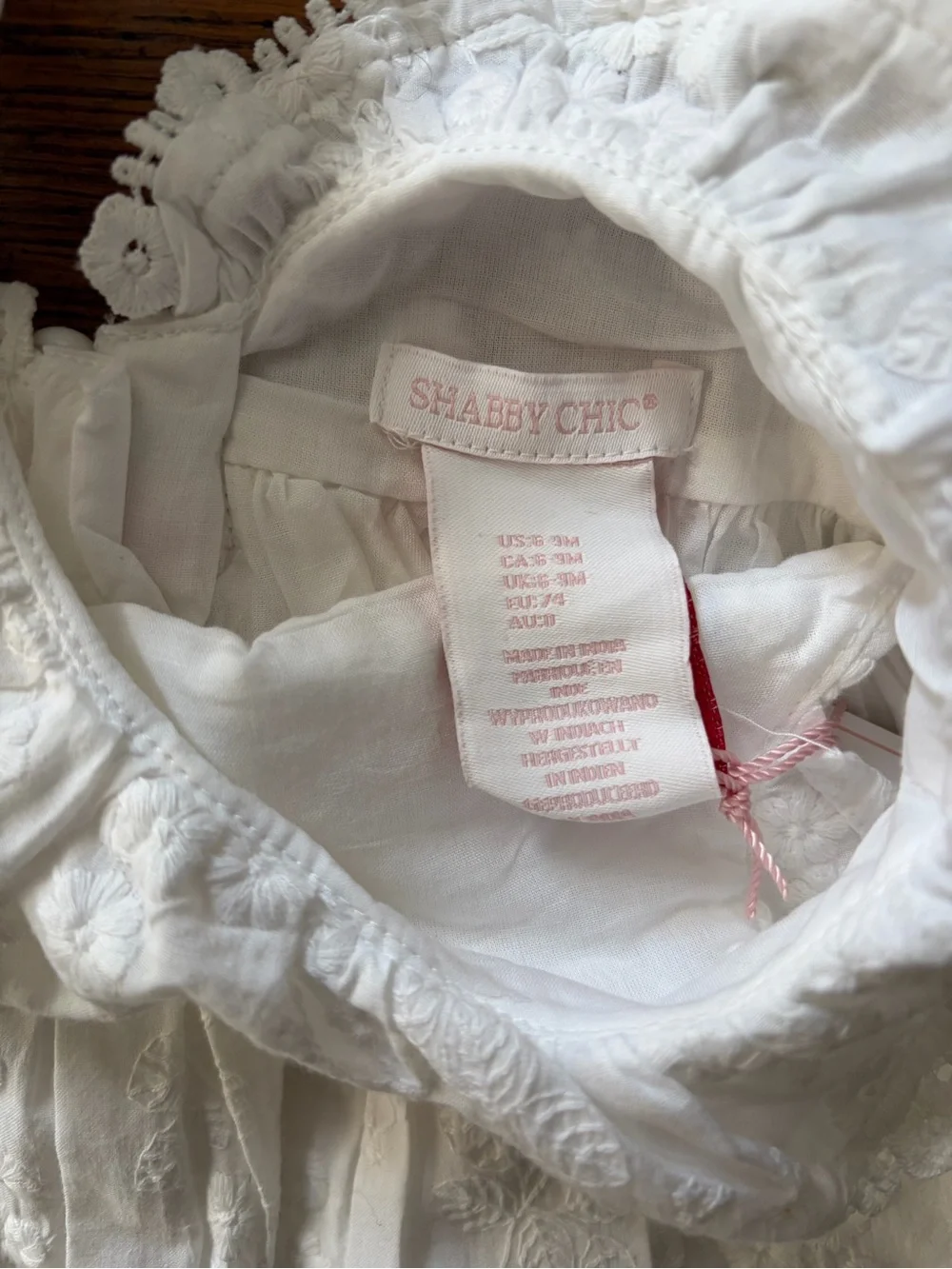Shabby Chic Embroidered White Baby Dress, 6-9month, NWT